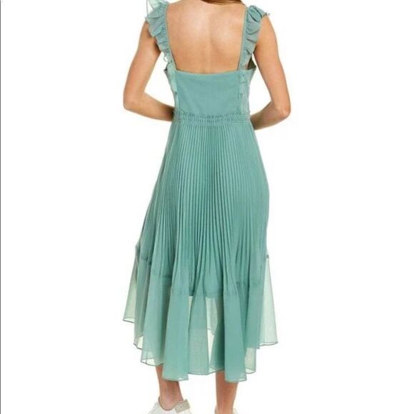 🔥Club Monaco pleated flounce midi dress🔥size 14, NWT - Picture 2 of 7